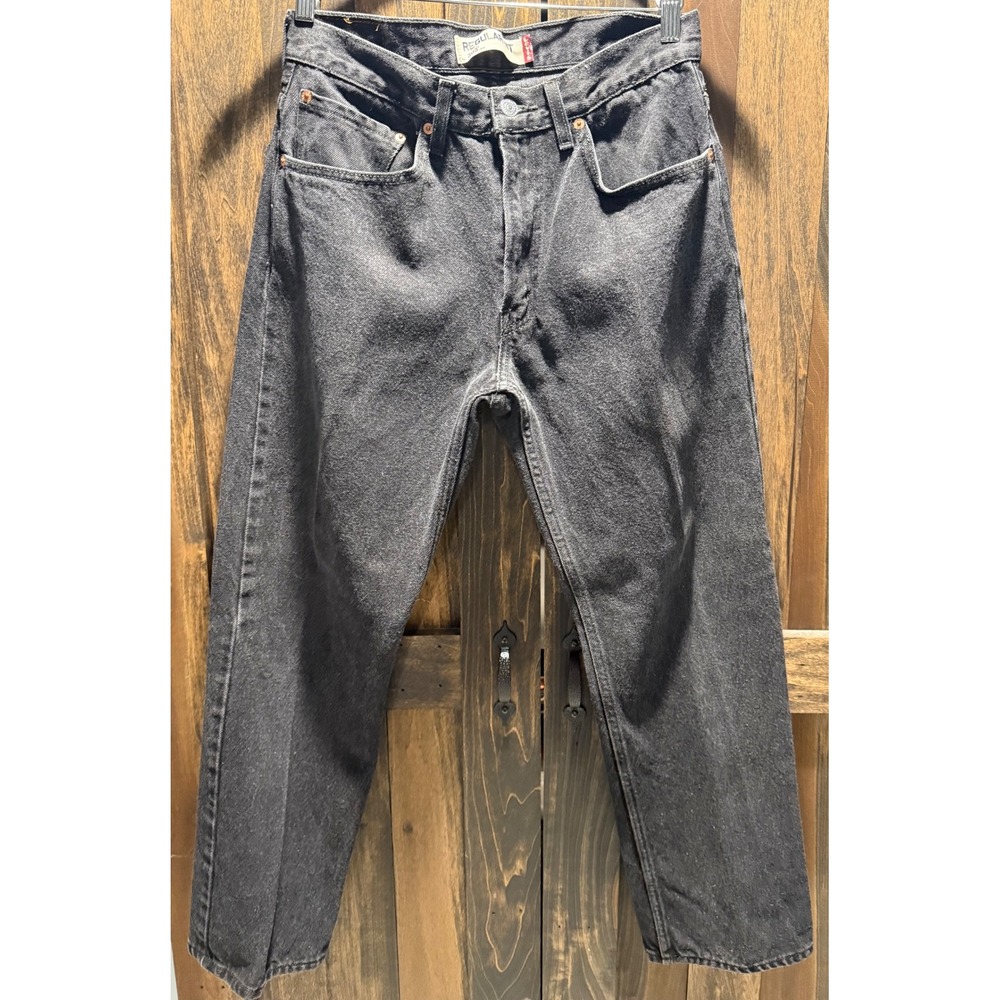 Levis 505 Regular Fit Mens Jeans Black Denim Straight Leg 31x30 505-0260